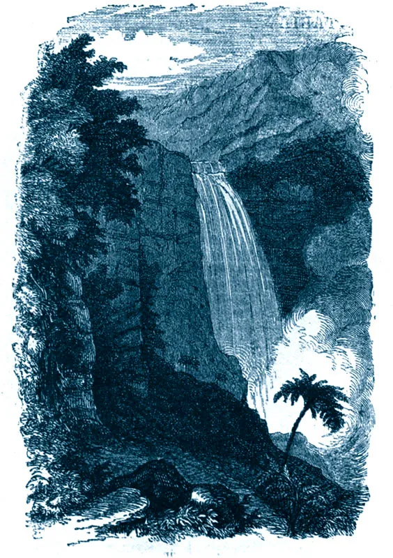 El Salto del Tequendama. Grabado en madera (1875). scar Monsalve