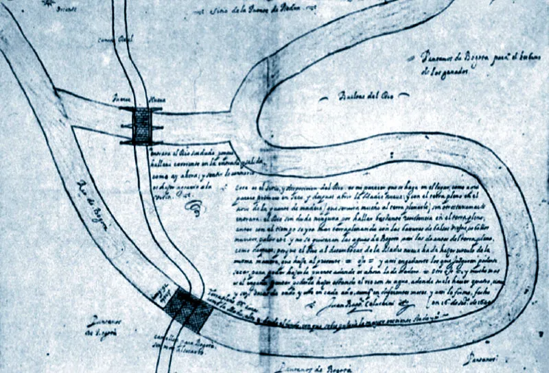 Planos del Puente Grande, localizacin. Coluchini. scar Monsalve