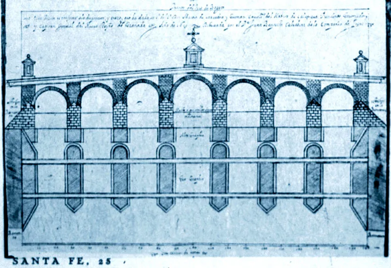 Planos del Puente Grande, corte longitudinal. Coluchini. scar Monsalve