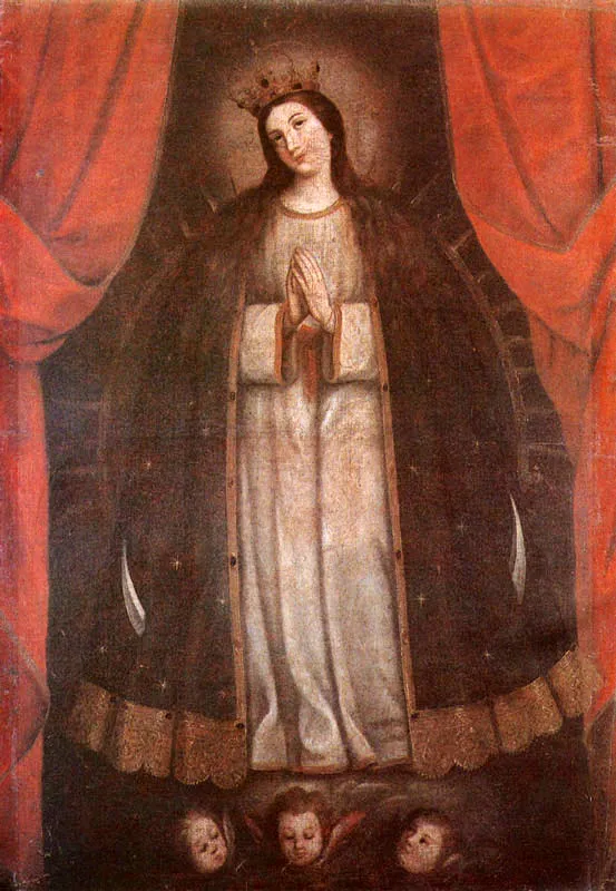 Inmaculada Concepcin, Virgen en Oracin. (c. 2). Baltasar Vargas de Figueroa. 1661. 1,57 x 1,10. M.A.C., Bogot.  