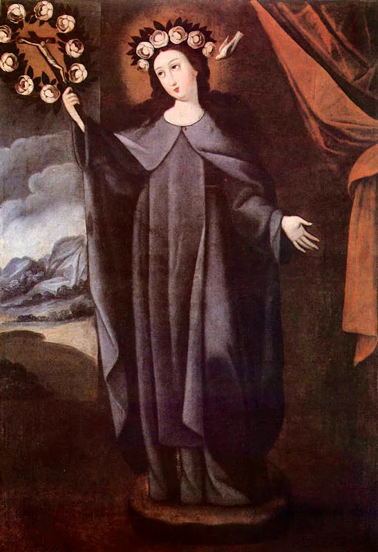 Santa Rosa de Viterbo. (c. 131). Baltasar Vargas de Figueroa. 1,55 x 1,08. Igl. de Santa Clara, Bogot.  