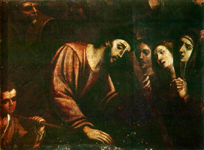 Nazareno con las Santas Mujeres. (c. 43). Gaspar de Figueroa. 0,48 x 0,65. Pro. de Julia de Puyana.
