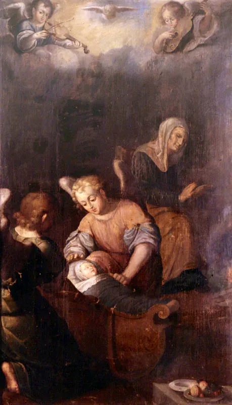 Sueño de La Virgen. (c. 12). Baltasar Vargas de Figueroa. 2,08 x 1,24. Igl. Parroquial de Monguí.