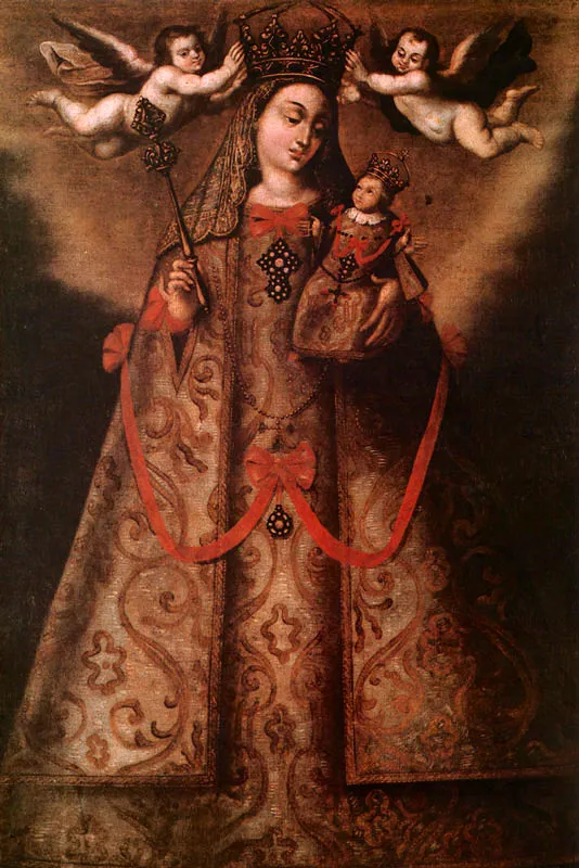 Virgen de Las Nieves. (c. 14). Gaspar de Figueroa. 0,98 x 0,73. M. del Chicó, Bogotá.