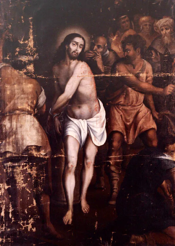 La Flagelación. (c. 37). Gaspar de Figueroa. 1,33 x 0,94. Pro. de Manuel Moreno Forero.