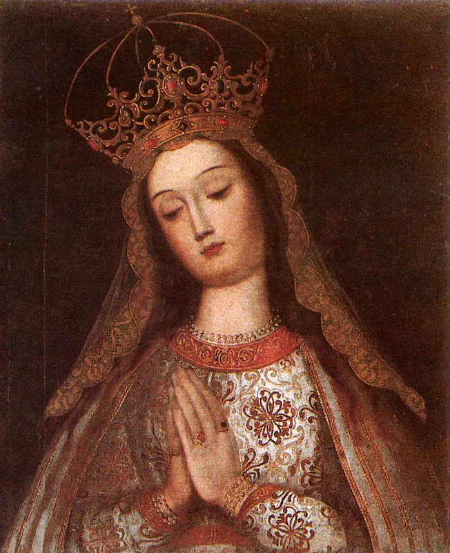 Virgen Mara Reina. (c. 27). Baltasar Vargas de Figueroa. 0,80 x 0,67. Museo de Arte Colonial, Bogot. 