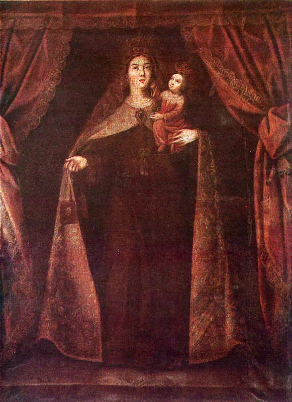 Virgen del Carmen (c. 48). Baltasar Vargas de Figueroa. 1,80 x 1,33. Igl. de San Francisco, Bogot. 