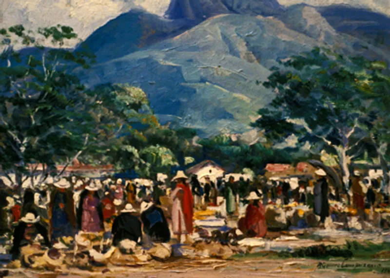 Mercado en La Vega. 1940 