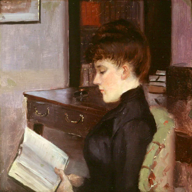 <b>La Lectura. 1888</b>.  leo sobre lienzo.  0x21 x 0,22.  Sin firma. Coleccin particular, Blgica. 