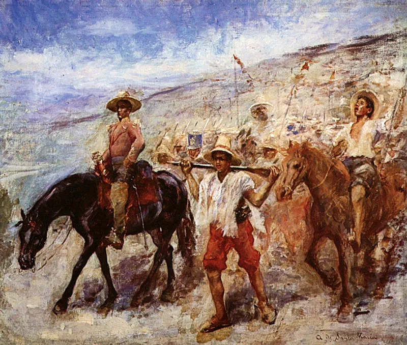 <b>El Paso de los Andes. 1897</b>.  leo sobre lienzo.  0,62 x 0,70.  Sin firma.  Coleccin particular, Bogot.   