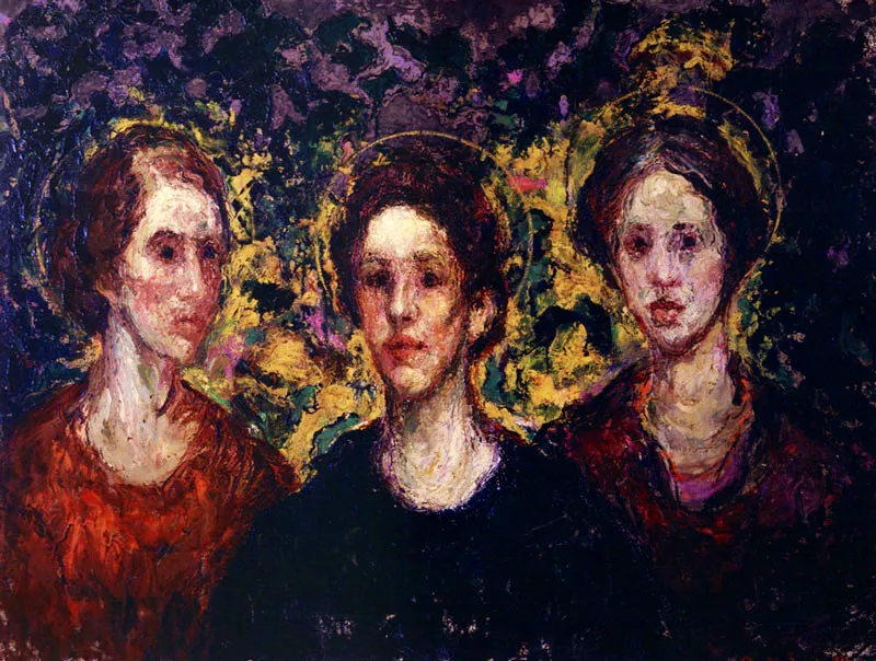 <b>Las Santas Mujeres. 1923</b>.  leo sobre lienzo.  0,75 x 1,00.  Sin firma.  Museo Nacional, Bogot.  