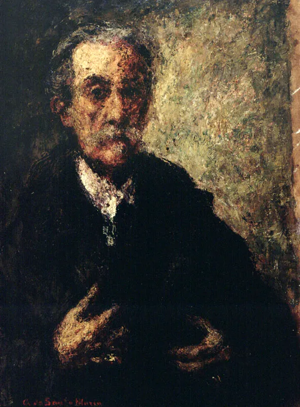 <b>Autoretrato. 1942</b>.  leo sobre lienzo. 0,70 x 0,61.  Firmado abajo a la izquierda:  A. de Santa Mara, 1942.  Museo Nacional.  Bogot.  