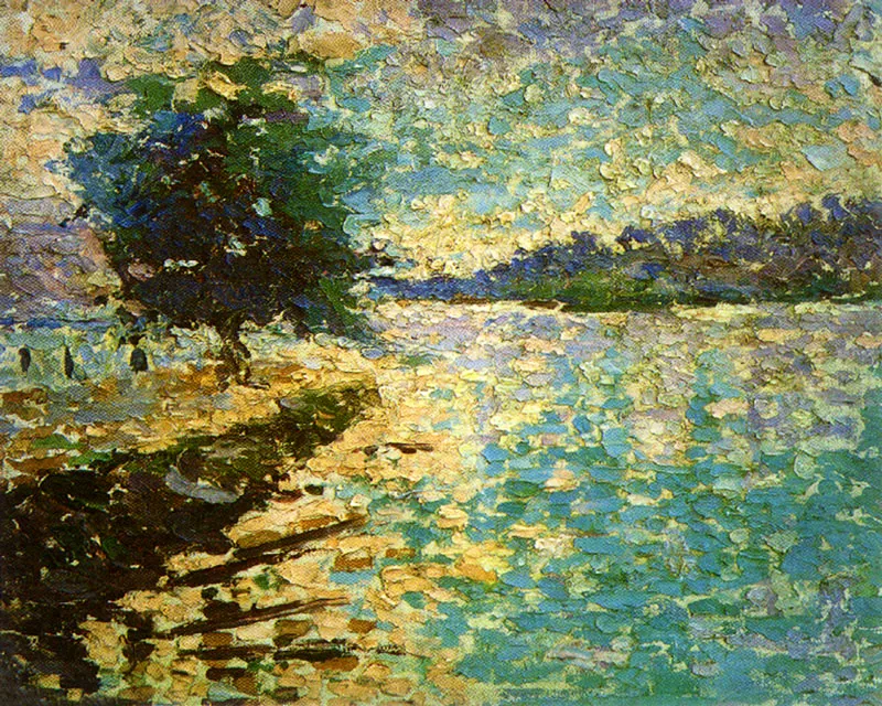 ANDRES DE SANTA MARIA
Paisaje de Macuto (El Río). 1904.
Oleo sobre lienzo. 41 x 50.5 cm..
Museo de Arte Moderno de Bogotá.