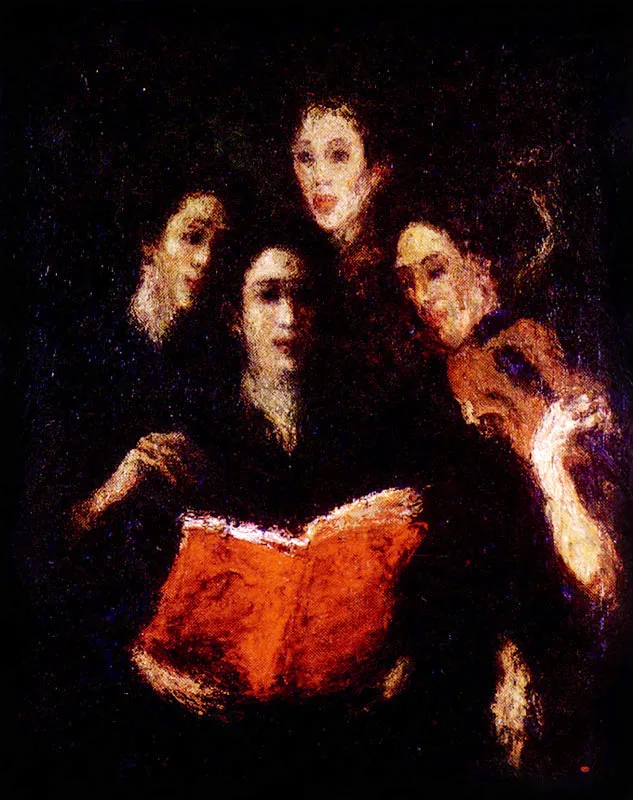 ANDRES DE SANTA MARIA
La Música. 1927.
Oleo sibre lienzo. 135 x 105 cm..
Colección particular, Bruselas.