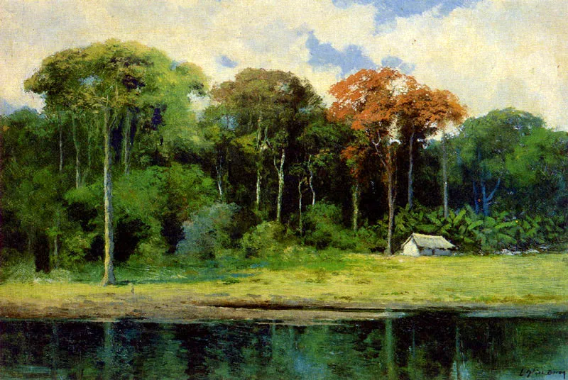 LUIS NUÑEZ BORDA Rivera del Magdalena. 1920c. Oleo sobre cartón. 34 x 49 cm. Colección Museo de Arte Moderno de Bogotá.