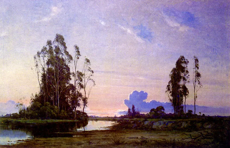 RICARDO GOMEZ CAMPUZANO
Atardecer de Verano. 1943.
Oleo sobre lienzo. 122 x 81 cm.
Colección particular, Bogotá.