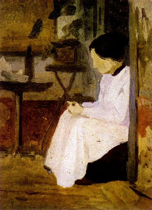 FIDOLO ALFONSO GONZALEZ CAMARGO
Retrato de Luisa González Camargo. 1910c.
Oleo sobre lienzo. 34 x 25.1 cm.
Colección particular, Bogotá.