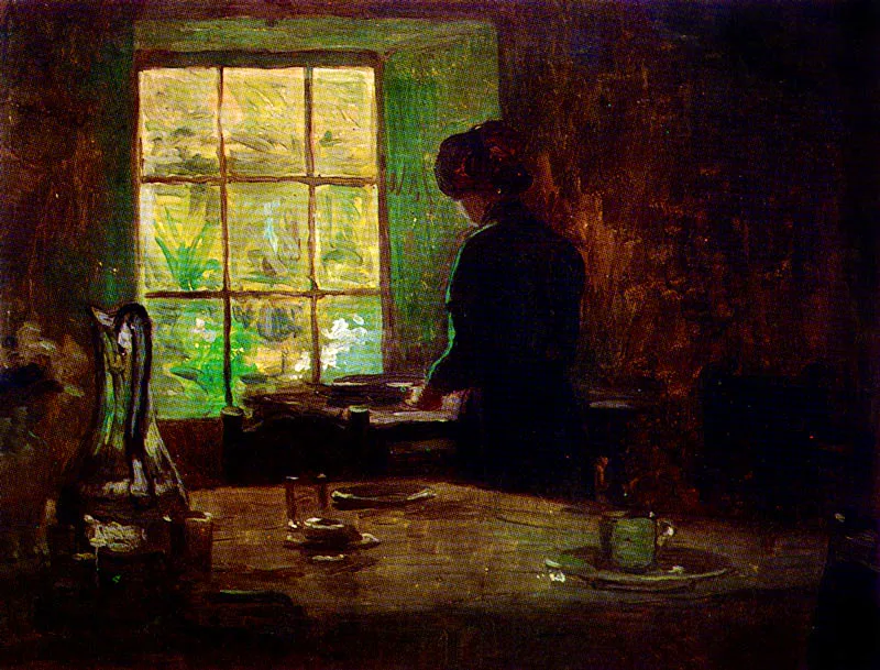 FIDOLO ALFONSO GONZALEZ CAMARGO
Poniendo la Mesa. 1910c.
Oleo sobre madera. 27.2 x 35 cm.
Colección particular, Bogotá.
