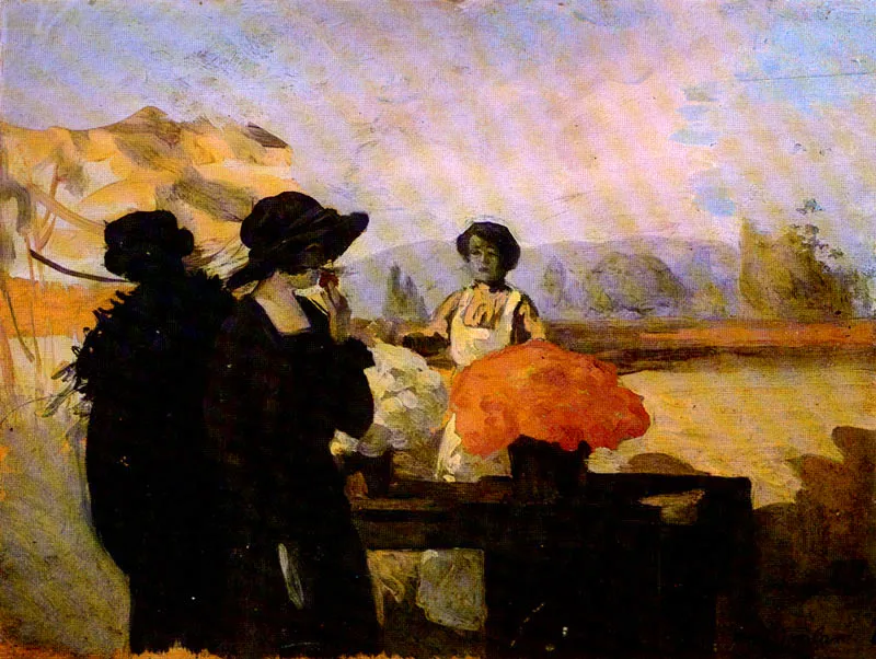FIDOLO ALFONSO GONZALEZ CAMARGO
El Bazar. 1915c.
Oleo sobre madera. 16 x 24.5 cm.
Colección particular, Bogotá.