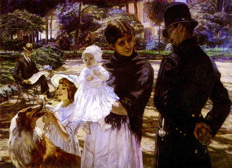 EUGENIO ZERDA
En el Parque. 191Oc.
Oleo sobre lienzo. 113 x 154 cm.
Colección Museo Nacional, Bogotá.