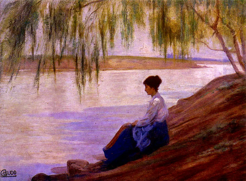 CORIOLANO LEUDO. A la orilla del Cauca. 1920c. Oleo sobre madera. 30 x 41 cm. Colección particular, Bogotá.