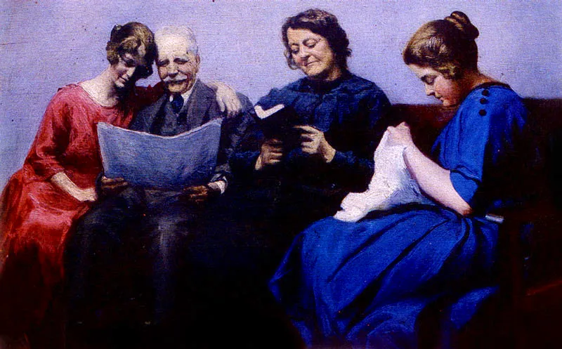 ROBERTO PIZANO
Familia de Luis de Brigard. 1921.
Oleo sobre madera. 19.5 x 30 cm.
Colección particular, Bogotá.