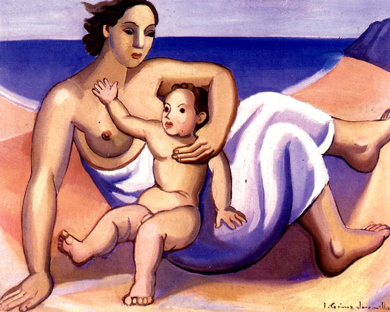 IGNACIO GOMEZ JARAMILLO
Maternidad Mediterránea. 1956.
Oleo sobre lienzo. 60.5 x 78 cm.
Colección particular, Bogotá.