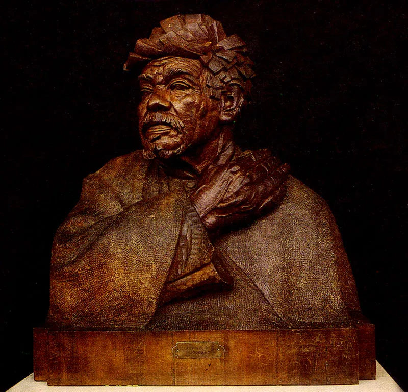 RAMON BARBA
Guerrillero del Tolima. 1938.
Madera. 81.5 x 48 x 68.5 cm.
Colección Museo Nacional, Bogotá.