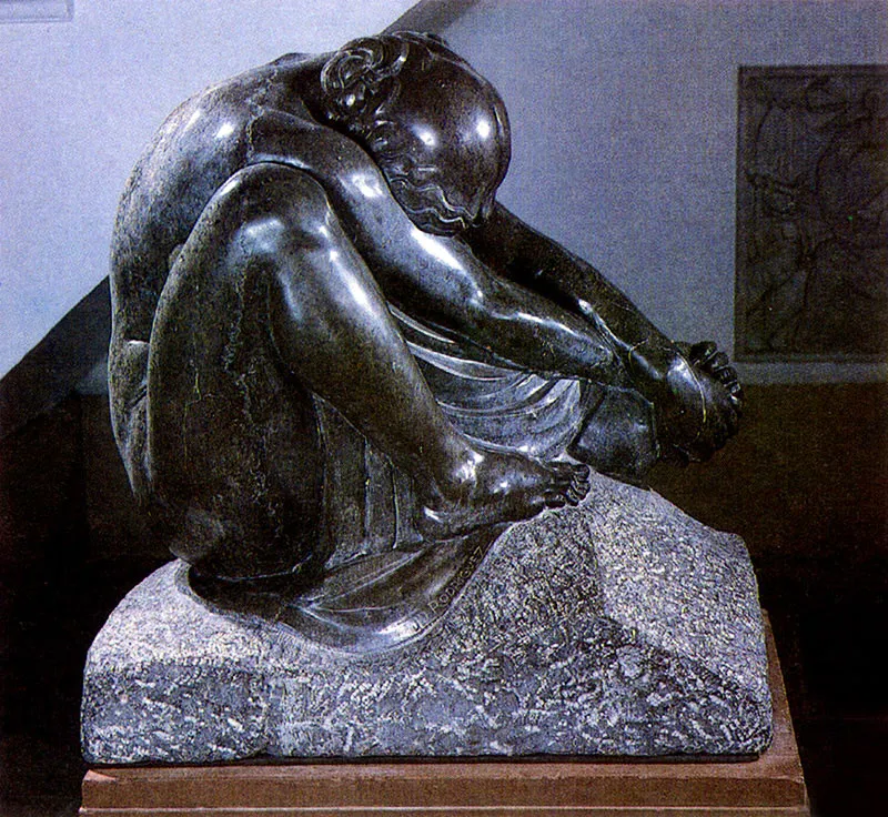 JOSE DOMINGO RODRIGUEZ
Angustia. 1942c.
Granito. 87 x 85 x 55 cm.
Colección Museo Nacional, Bogotá.