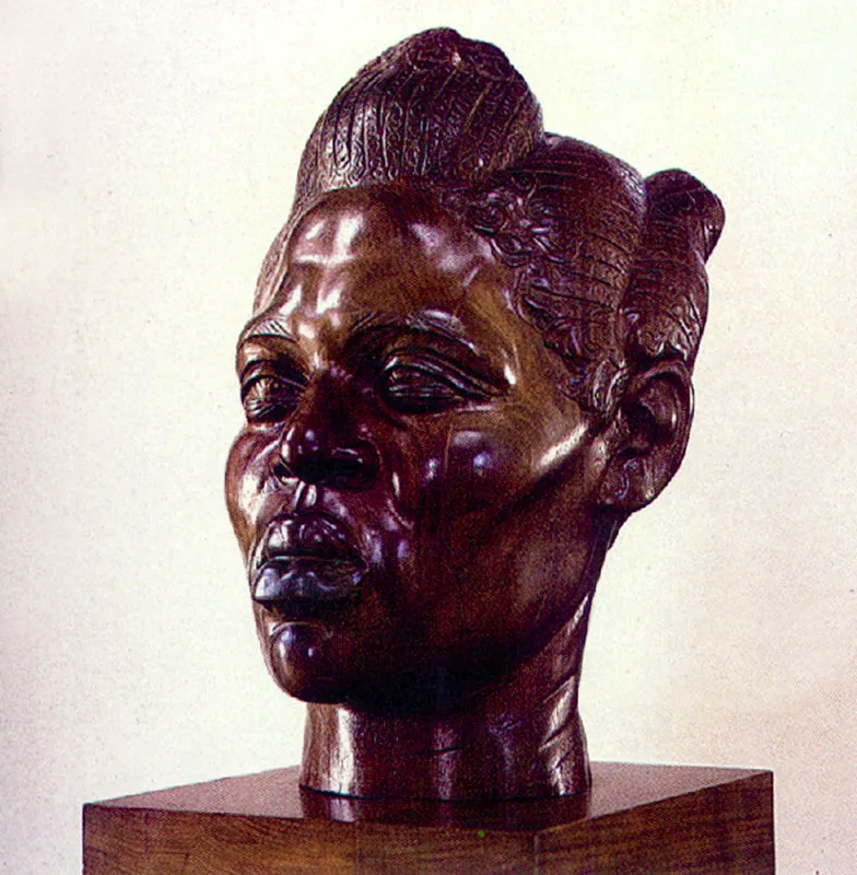 HENNA RODRIGUEZ
Cabeza de Negra. 1945.
Madera. 30 x 26 x 21 cm.
Colección Museo Nacional, Bogotá.