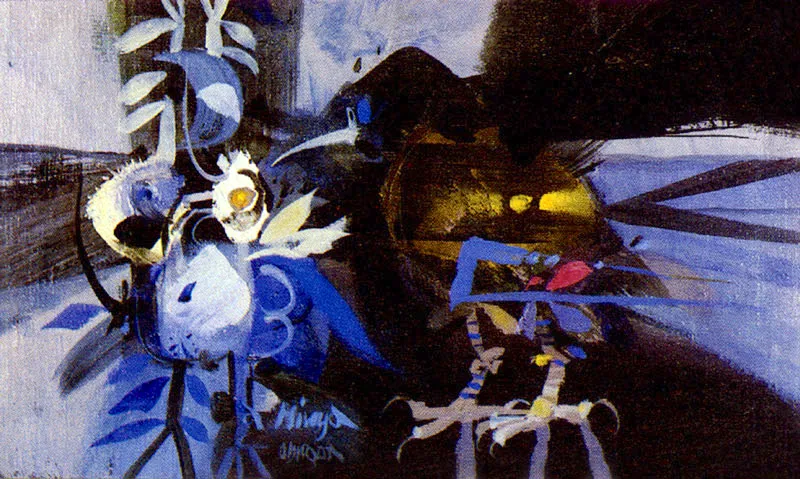 ALEJANDRO OBREGON
Colibrí Hechizado por una Mojarrita. 1962.
Oleo sobre lienzo. 30 x 51 cm.
Colección particular, Bogotá.