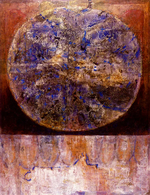 ARMANDO VILLEGAS
Mapa Cósmico. 1970.
Oleo sobre lienzo. 179.7 x 138.5 cm
Colección Museo de Arte Moderno de Bogotá.