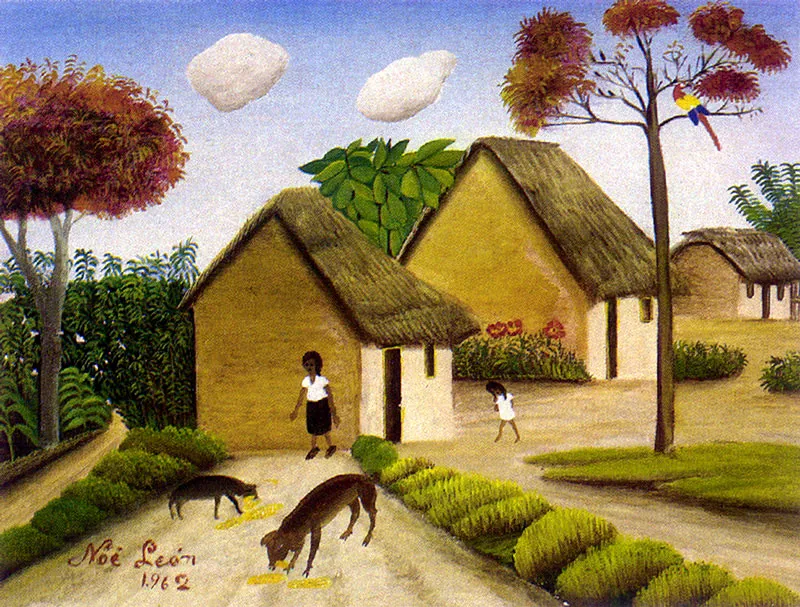 NOE LEON
Paisaje.1962.
Oleo sobre madera, 30 x 40 cm.
Coleccin Museo de Arte Moderno de Bogot. 