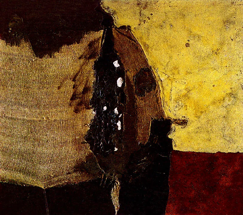 ALVARO HERRAN
Collage No. 23. 1963.
Oleo, yute, arena y cabuya sobre madera. 100 x 114 cm.
Colección Museo de Arte Moderno de Bogotá.