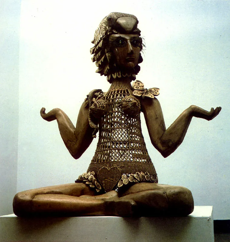 HENANDO TEJADA
Paula la Mujer jaula. 1976.
Madera de Balso y Mimbre. 128 x 122 cm.