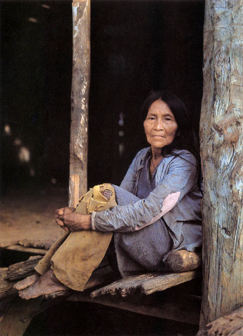 Mujer Witoto. Con el avance de la colonizacin, a medida que la sociedad dominante transforma e integra a las sociedades indgenas, estas pasan a ser parte de la poblacin con ndices de pobreza absoluta. Aunque desposedos de su dignidad, sus tierras y sus cultivos, los indgenas luchan y resisten en intentos de reorganizacin. 