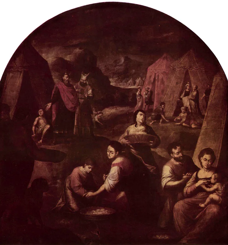 La Recolección del Maná (C-1). 3.40 X 3.332. Cap. del Sagrario, Bogotá.
