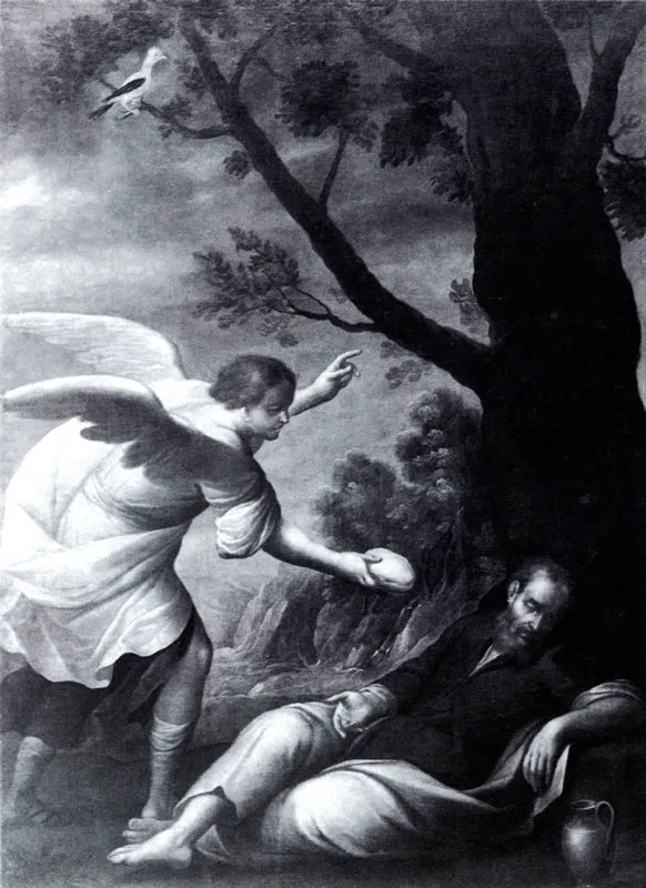 El sueño de Elías (C. 144). 2.55 X 1.84. Col. part., Bogotá.