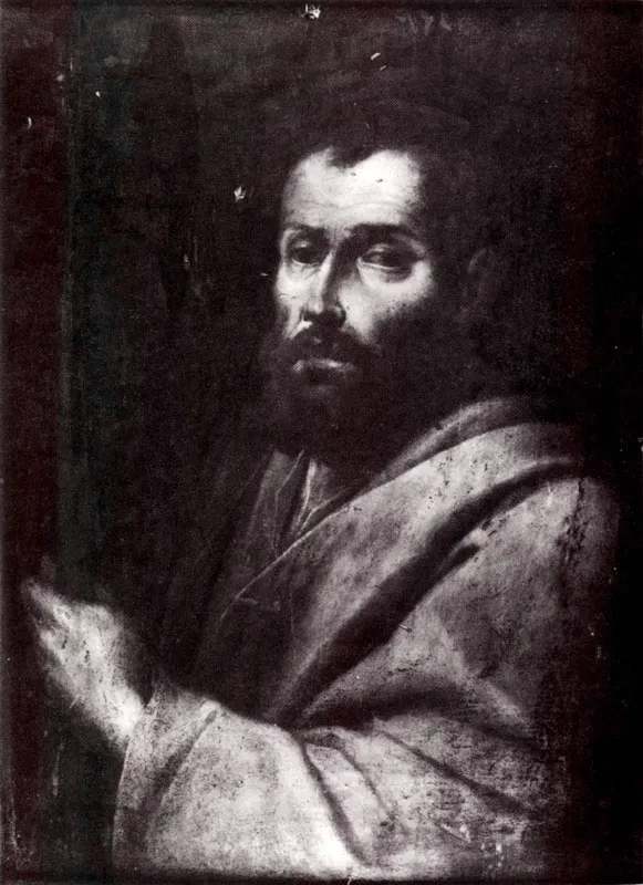 Cabeza de Apóstol (Santiago el menor) (C. 446) 0.59 X 0. 44. MAC, Bogotá.