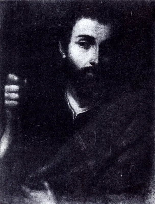 Cabeza de Apóstol (San Pablo) (C. 332) 0.55 X 0. 41. MAC, Bogotá.