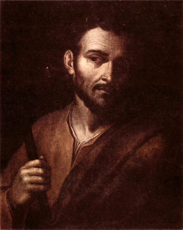 Cabeza de Apóstol (Santo Tomás) (C. 334) 0.55 X 0.43. Col. Sáenz Pizano, Bogotá.