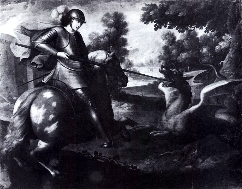 San Jorge y el Dragón (C. 13). 1.73 X 2.18. Cap. del Sagrario, Bogotá.