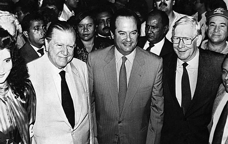 Rafael Caldera, Oswaldo Álvarez Paz y Abdón Vivas Terán