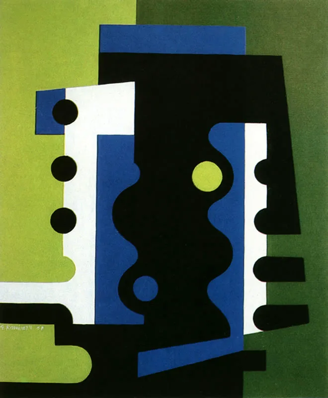 Verde azul negro.
leo sobre tela, 1958
Coleccin Boris - Marina Beschiroff  Bogot Vctor Robledo