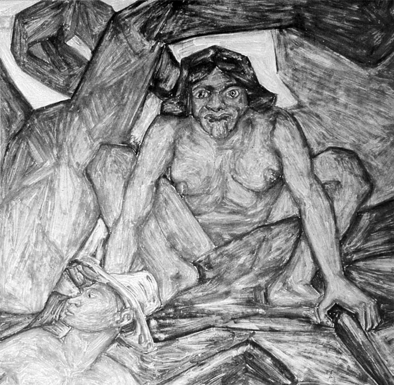 La llorona. Detalle fresco. Banco Popular de Medellín