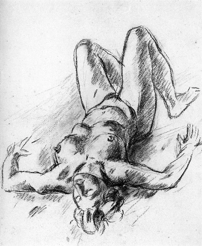 Amazona herida. Dibujo a lápiz