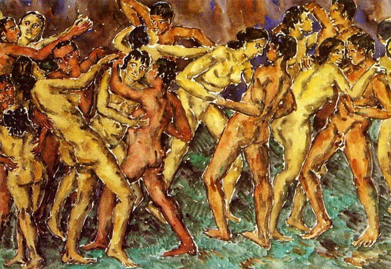 Danza frenética. Acuarela. 1974