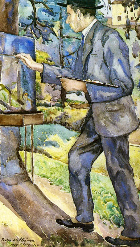 El pintor (Salvador Pujal Sabaté - Brasil). Acuarela. 1928