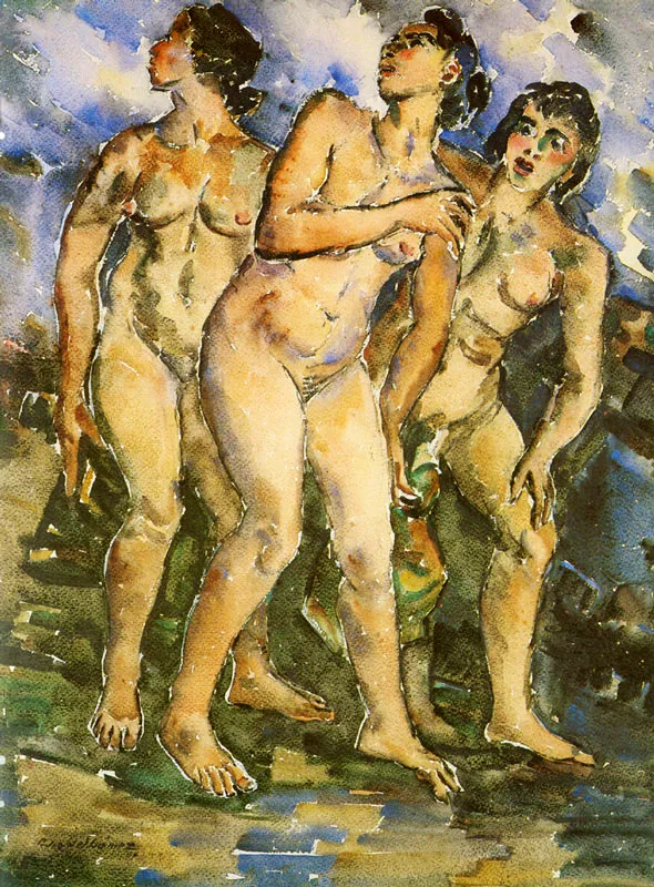 Huyendo de la radioactividad. Acuarela. 1964