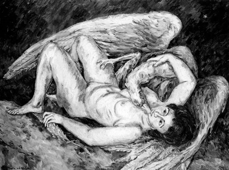 Leda. Óleo